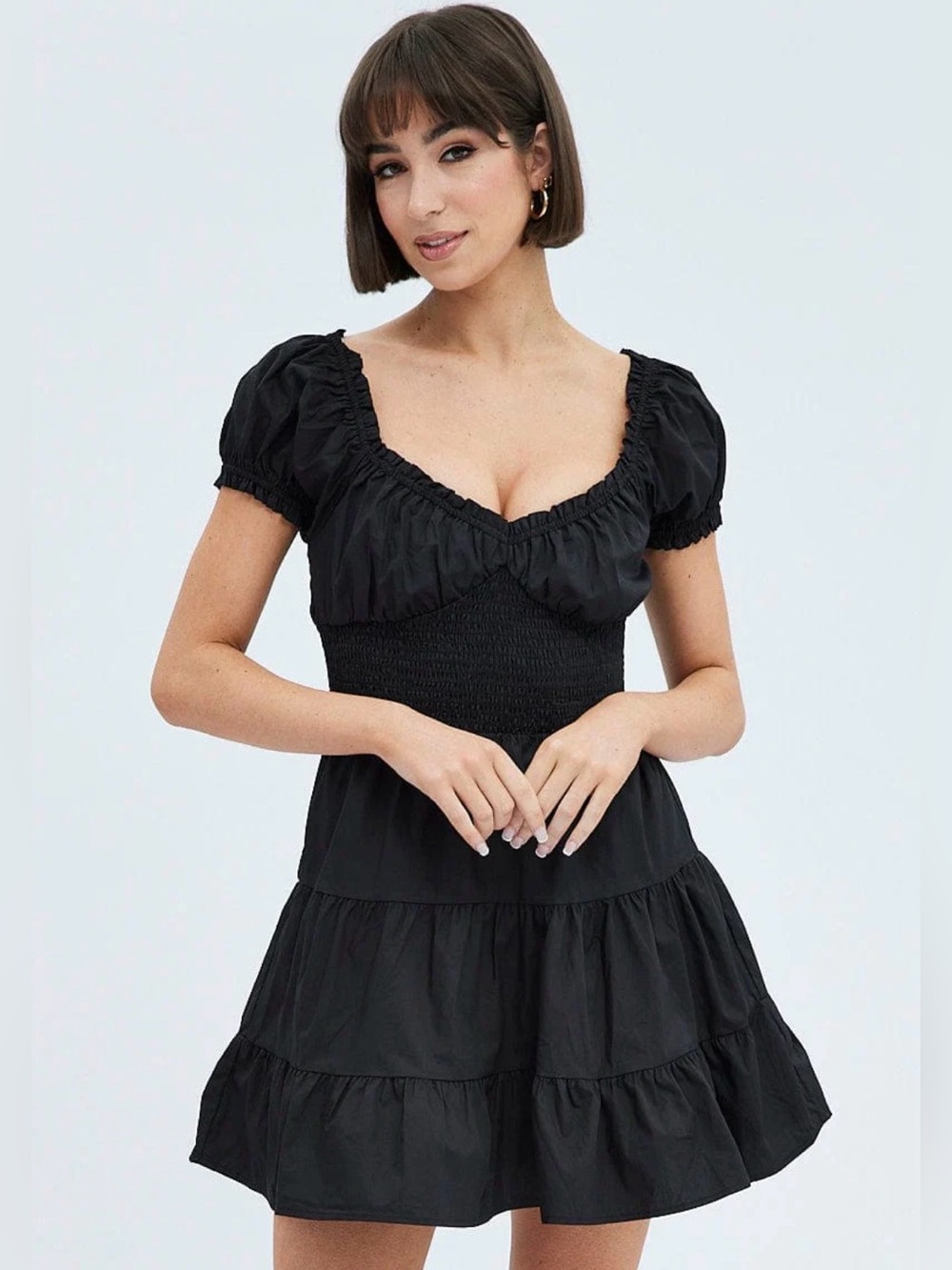 Mabel Babydoll Dress in Black